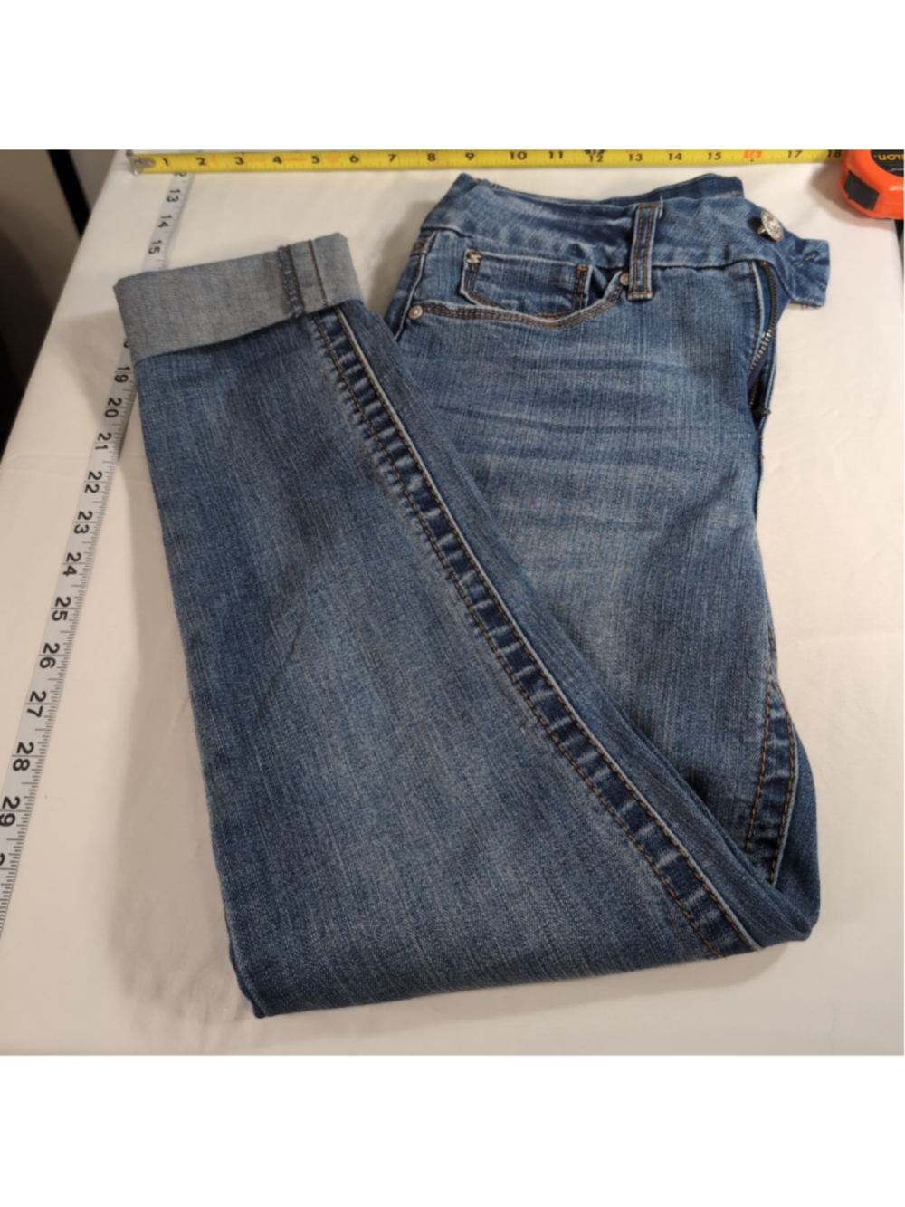 For All Mankind Cuffed Ankle Designer Jeans Size 6